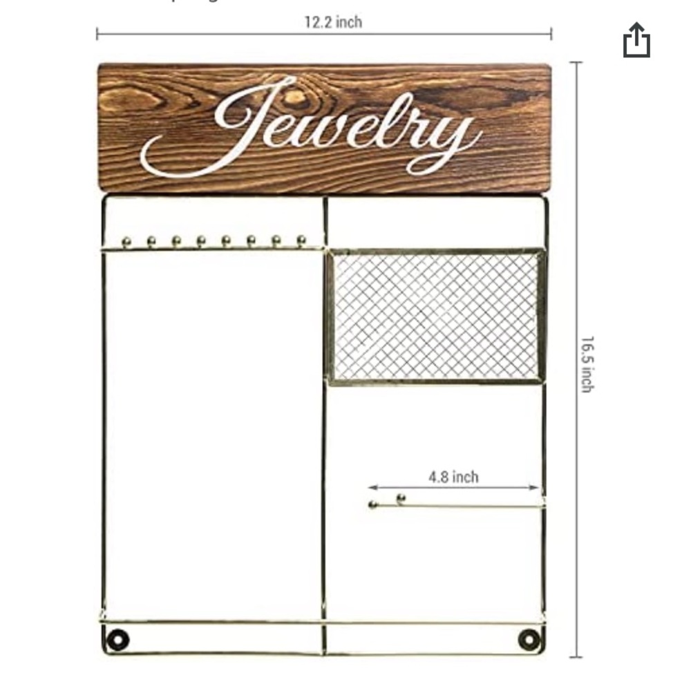 Deluxe Boho Farmhouse All-In-One Jewelry Organizer - Picture 4 of 9
